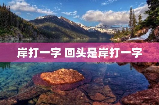 岸打一字 回头是岸打一字