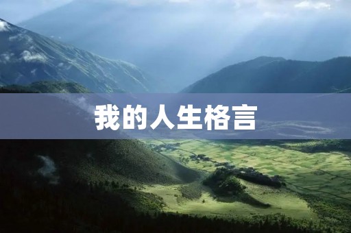 我的人生格言:为梦想而奋斗 我的人生格言:为梦想而奋斗