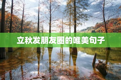 立秋发朋友圈的唯美句子