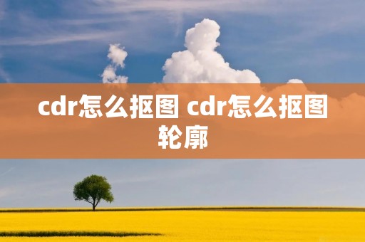 cdr怎么抠图 cdr怎么抠图轮廓