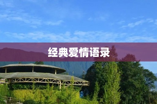 经典爱情语录：让爱永恒的几句话