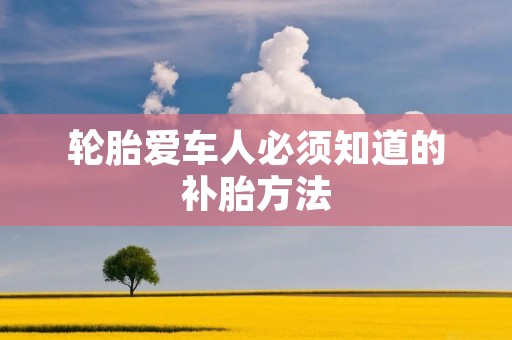 轮胎爱车人必须知道的补胎方法