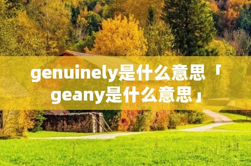 genuinely是什么意思「geany是什么意思」