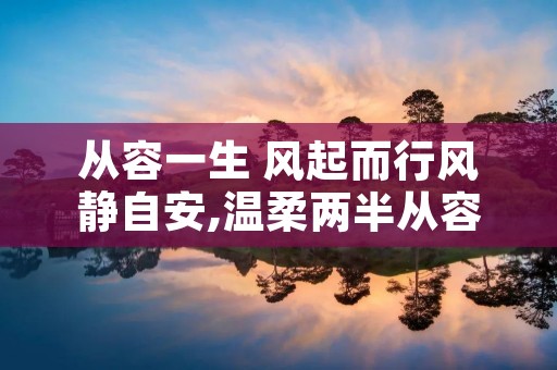 从容一生 风起而行风静自安,温柔两半从容一生