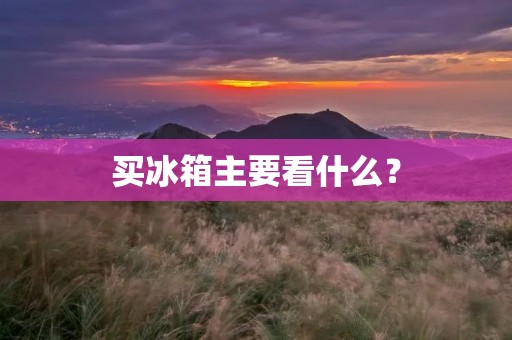 买冰箱主要看什么？