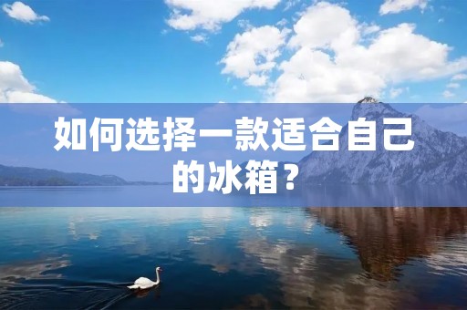 如何选择一款适合自己的冰箱？