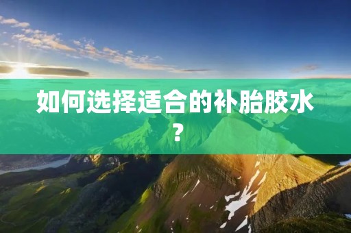 如何选择适合的补胎胶水? 如何选择适合的补胎胶水?