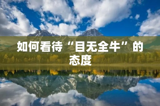 如何看待“目无全牛”的态度 如何看待“目无全牛”的态度
