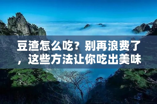 豆渣怎么吃?别再浪费了,这些方法让你吃出美味! 豆渣怎么吃?别再浪费了,这些方法让你吃出美味!
