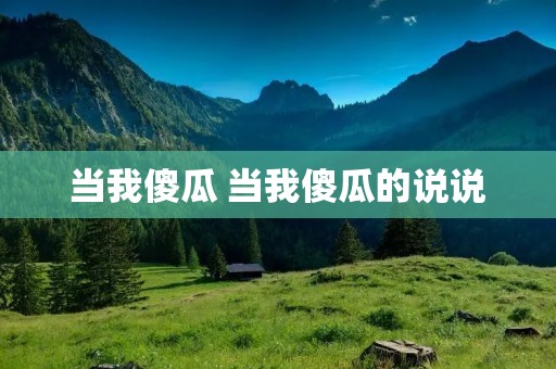 当我傻瓜 当我傻瓜的说说 当我傻瓜 当我傻瓜的说说