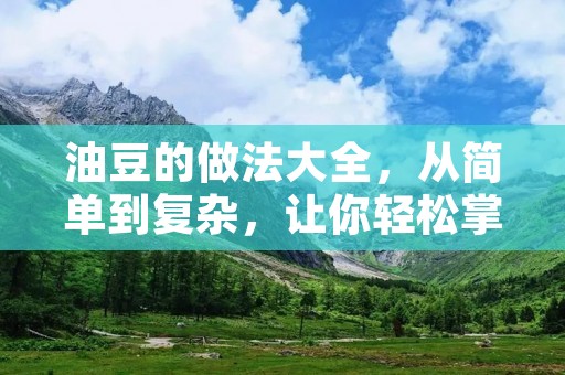 油豆的做法大全,从简单到复杂,让你轻松掌握 油豆的做法大全,从简单到复杂,让你轻松掌握