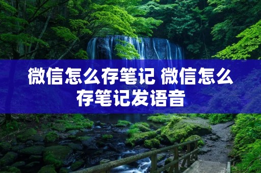 微信怎么存笔记 微信怎么存笔记发语音