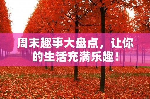 周末趣事大盘点，让你的生活充满乐趣！