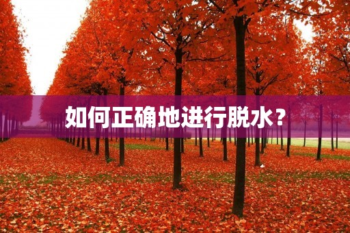 如何正确地进行脱水? 如何正确地进行脱水?