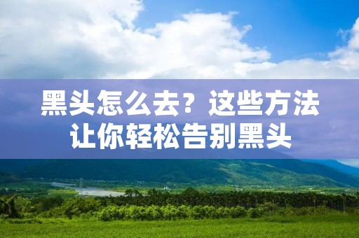 黑头怎么去?这些方法让你轻松告别黑头 黑头怎么去?这些方法让你轻松告别黑头