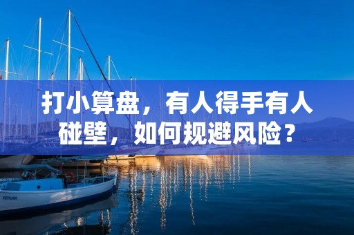 打小算盘，有人得手有人碰壁，如何规避风险？