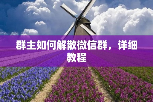 群主如何解散微信群，详细教程