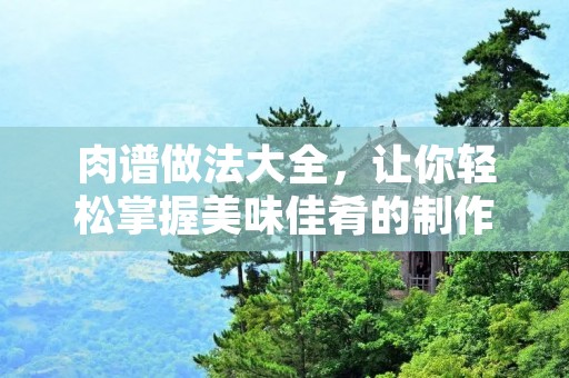 肉谱做法大全,让你轻松掌握美味佳肴的制作方法 肉谱做法大全,让你轻松掌握美味佳肴的制作方法