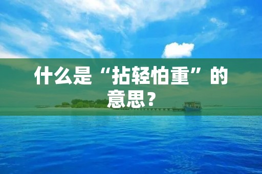 什么是“拈轻怕重”的意思? 什么是“拈轻怕重”的意思?