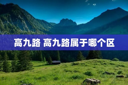 高九路 高九路属于哪个区