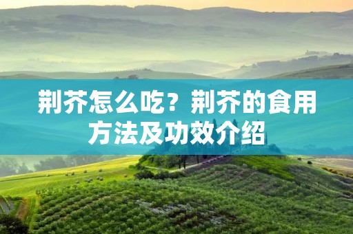 荆芥怎么吃?荆芥的食用方法及功效介绍 荆芥怎么吃?荆芥的食用方法及功效介绍