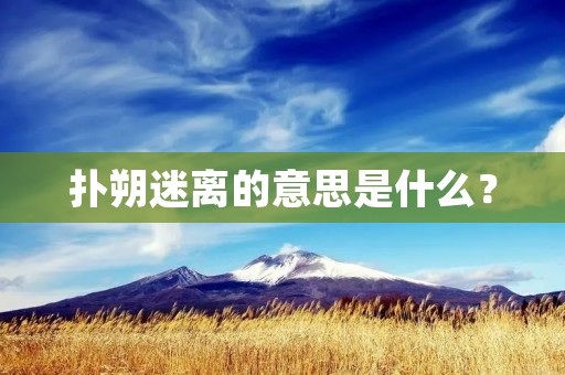 扑朔迷离的意思是什么? 扑朔迷离的意思是什么?