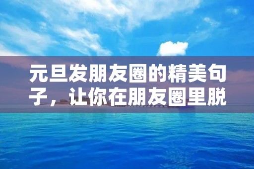 元旦发朋友圈的精美句子，让你在朋友圈里脱颖而出