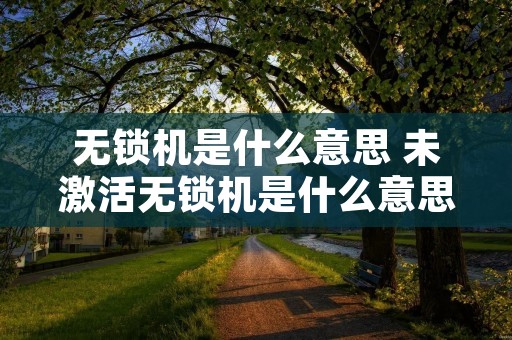 无锁机是什么意思 未激活无锁机是什么意思