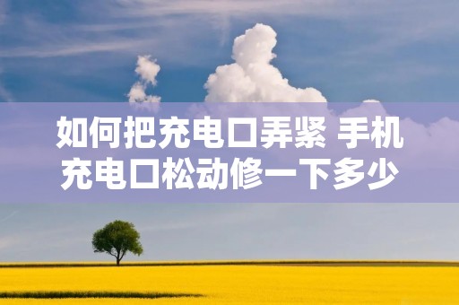 如何把充电口弄紧 手机充电口松动修一下多少钱