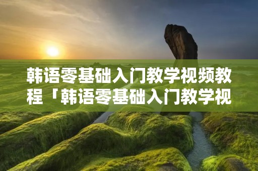 韩语零基础入门教学视频教程「韩语零基础入门教学视频教程5」 韩语零基础入门教学视频教程「韩语零基础入门教学视频教程5」