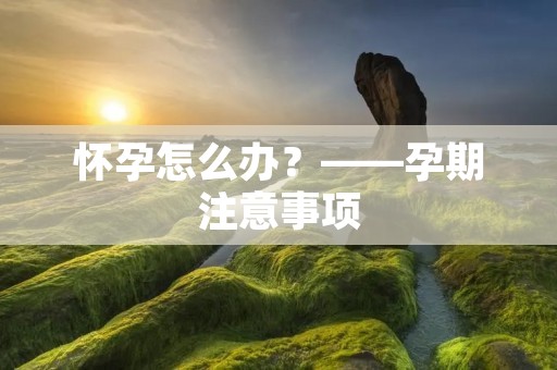 怀孕怎么办?——孕期注意事项 怀孕怎么办?——孕期注意事项
