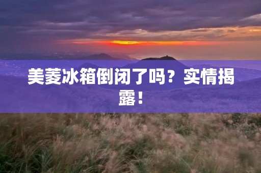 美菱冰箱倒闭了吗?实情揭露! 美菱冰箱倒闭了吗?实情揭露!