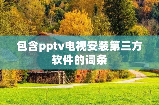 包含pptv电视安装第三方软件的词条