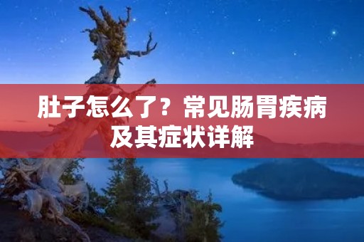 肚子怎么了？常见肠胃疾病及其症状详解