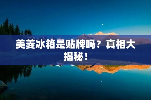 美菱冰箱是贴牌吗？真相大揭秘！