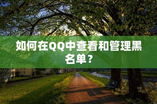 如何在QQ中查看和管理黑名单? 如何在QQ中查看和管理黑名单?