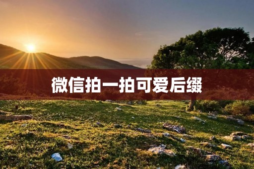 微信拍一拍可爱后缀:让聊天更有趣