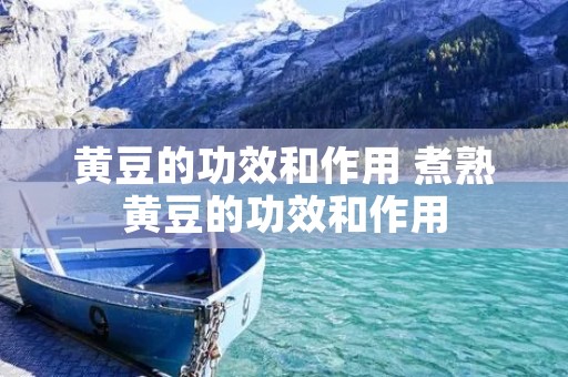 黄豆的功效和作用 煮熟黄豆的功效和作用