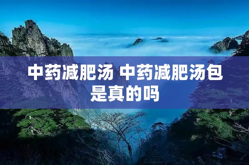 中药减肥汤 中药减肥汤包是真的吗