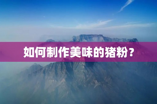 如何制作美味的猪粉? 如何制作美味的猪粉?
