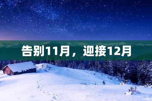 告别11月,迎接12月
