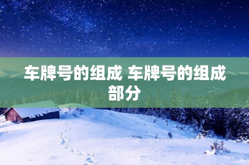 车牌号的组成 车牌号的组成部分