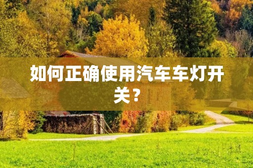 如何正确使用汽车车灯开关? 如何正确使用汽车车灯开关?