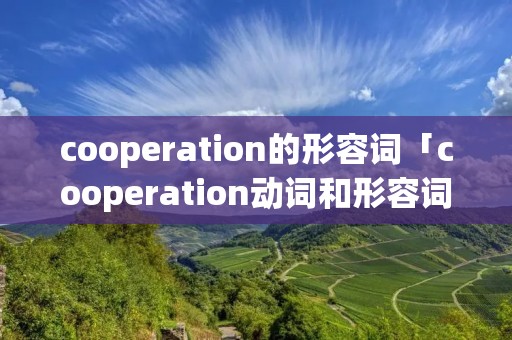cooperation的形容词「cooperation动词和形容词」 cooperation的形容词「cooperation动词和形容词」
