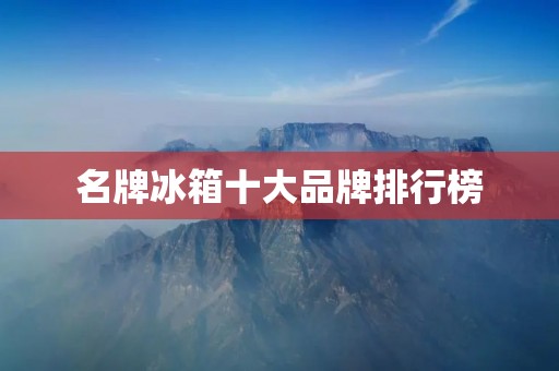 名牌冰箱十大品牌排行榜