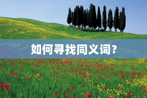 如何寻找同义词？