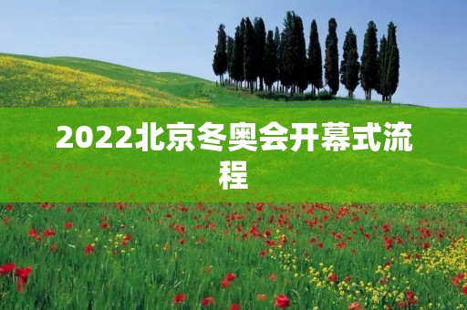 2022北京冬奥会开幕式流程