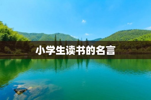 小学生读书的名言 小学生读书的名言