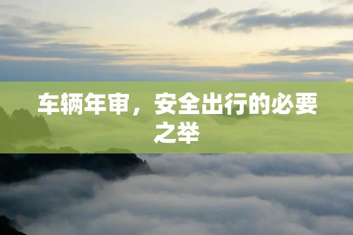 车辆年审，安全出行的必要之举