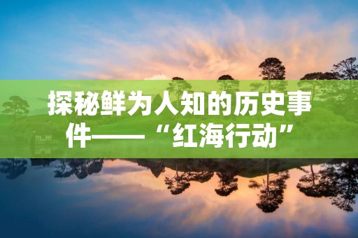 探秘鲜为人知的历史事件——“红海行动”